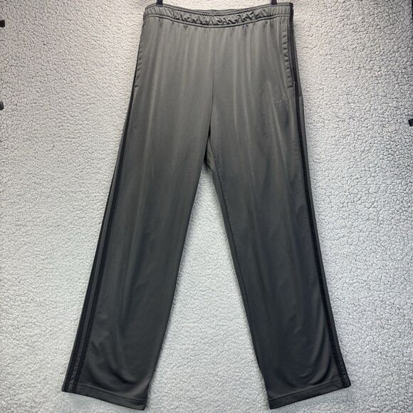 Adidas Track Pants Mens Size XL Gray Black Essentials Loose Wide *NO DRAWSTRING* - Picture 1 of 14